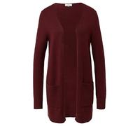 Strickjacke S.OLIVER, Damen, Gr. 38, dunkelrot, Strick, Obermaterial: 50% Baumwolle, 25% Polyamid, 14% Polyacryl, 8% Wolle, 3% Elasthan, unifarben, regular fit ca. Mitte Oberschenkel, Rundhals, Rippbü