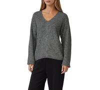 Weicher Strickpullover im Relaxed Fit mit V-Ausschnitt 46 grau 2168002.97W3.46