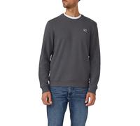 Sweatshirt S.OLIVER, Herren, Gr. XL, grau (dk grau), Sweatware, Obermaterial: 70% Baumwolle, 30% Polyester, unifarben, casual, regular fit taillenbedeckt, Rundhals, Langarm Rippbündchen, Sweatshirts, 