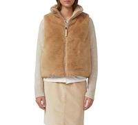 Wattierte Webpelz-Weste mit fixierter Kapuze 36 braun 2171689.8401.36