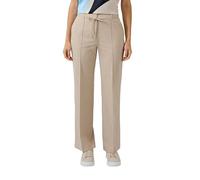 Anzughose S.OLIVER BLACK LABEL, Damen, Gr. 46, N-Gr, beige, Web, Obermaterial: 62% Polyester, 33% Viskose, 5% Elasthan, unifarben, regular fit lang, Hosen Anzughose, mit Bindeband (86301932-46) beige