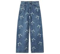 Wide Leg Jeans mit Stickerei / Regular Fit / Mid Rise 152/SLIM blau 2173457.56Z2.152_SLIM
