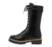 s.Oliver Damen Schnürstiefel ohne Absatz aus Kunstleder Gefüttert Vegan Schwarz (Black Nappa), 40