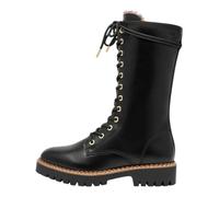 s.Oliver Damen Schnürstiefel ohne Absatz aus Kunstleder Gefüttert Vegan Schwarz (Black Nappa), 37