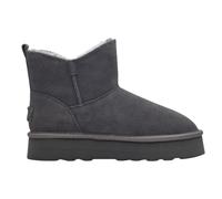 s.Oliver Damen Winterstiefel ohne Absatz aus Leder Gefüttert, Grau (Graphite), 38 EU