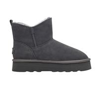 s.Oliver Damen Winterstiefel ohne Absatz aus Leder Gefüttert, Grau (Graphite), 41 EU