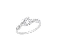 s.Oliver Zirkoniaring für Damen, 925 Sterling Silber, Rhodiniert, Größe: 54/17