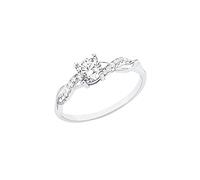 s.Oliver Zirkoniaring für Damen, 925 Sterling Silber, Rhodiniert, Größe: 58/18,5