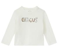 Baumwoll-Shirt mit Stickerei und Print 68 creme|weiß 2168982.0210.68