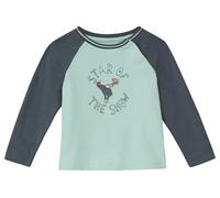 Langarmshirt mit Stickerei und Print 80 türkis|blau 2168985.6145.80