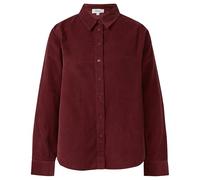 Hemdbluse S.OLIVER, Damen, Gr. 42, dunkelrot, Cord, Obermaterial: 100% Baumwolle, unifarben, casual, normal, Langarm 2-Knopf-Manschette, Blusen, aus Feincord, Relaxed Fit (62021627-42) dunkelrot