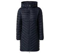 Steppmantel S.OLIVER, Damen, Gr. 38, blau (navy), Web, Obermaterial: 100% Polyester, unifarben, casual, schmal ca. Mitte Oberschenkel, Langarm elastischer Bund, Mäntel, im Slim Fit, abnehmbare Kapuze