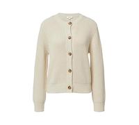Strickjacke S.OLIVER, Damen, Gr. 38, beige, Strick, Obermaterial: 60% Baumwolle, 40% Polyacryl, Strukturmuster, casual, regular fit taillenbedeckt, Rundhals, Langarm Rippbündchen, Strickjacken, mit St