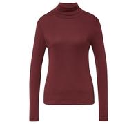 Rollkragenshirt S.OLIVER, Damen, Gr. 38, dunkelrot, Rippware, Obermaterial: 100% Baumwolle, unifarben, casual, normal, Rundhals, Langarm abgesteppte Kante, Shirts, im Slim Fit, Langarm (42078015-38) d