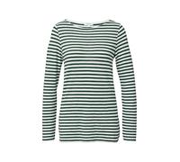 Gestreiftes Langarmshirt aus Flammgarn mit U-Boot-Ausschnitt 36 grün|weiß 2171413.69G4.36