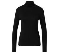 Rollkragenshirt S.OLIVER, Damen, Gr. 40, schwarz, Rippware, Obermaterial: 100% Baumwolle, casual, normal, Rundhals, Langarm abgesteppte Kante, Shirts, im Slim Fit, Langarm (98677000-40) schwarz