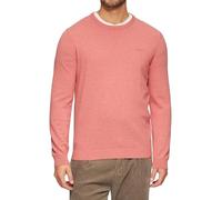 Strickpullover S.OLIVER, Herren, Gr. L, rot (dk bordeaux), Feinstrick, Obermaterial: 100% Baumwolle, casual, regular fit normal, Rundhals, Langarm Flachstrickbündchen, Pullover, mit Logostickerei (156