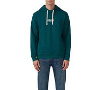Hoodie S.OLIVER, Herren, Gr. XXL, grün, Sweatware, Obermaterial: 70% Baumwolle, 30% Polyester, unifarben, casual, regular fit normal, ohne Ausschnitt, Langarm Rippbündchen, Sweatshirts, mit Logo Schri
