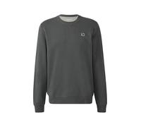 Sweatshirt S.OLIVER, Herren, Gr. M, grau (dk grau), Sweatware, Obermaterial: 70% Baumwolle, 30% Polyester, unifarben, casual, regular fit taillenbedeckt, Rundhals, Langarm Rippbündchen, Sweatshirts, m