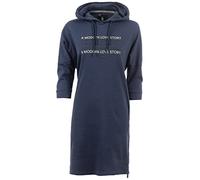 s‘questo Damen Hoodiekleid squesto Kurz Kapuze Oversized Lässig Taschen Shirtkleid Sommer 3/4 Arm Leicht Tailliert Kleid Pullover Kapuzenkleid Soquesto, Gr. 36, Blau