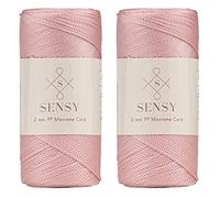 S SENSY 2 Garnstrange Premium 2 mm 230 Meter Polyester-Seil, 100% Polypropylen-Kordel Makramee-Kordel 2 mm Häkeltasche Kordel Makramee Seil Häkelgarn Geschenk für Strickwaren (Rosa)