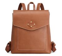 S-ZONE Damen Rucksack Vintage Echtes Leder Schultertasche Schule Umhängetasche Fashion Reiserucksack Backpack mit Gepäckfach