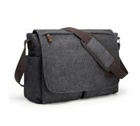 S-ZONE Herren Umhängetasche Große Vintage Canvas Messenger Bag Aktenktasche Schultertasche Bürotasche Kuriertasche Arbeitstasche