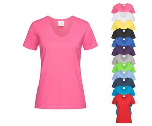 S279 Stedman® Komfort T-Shirt V-Ausschnitt kurzarm Damen Sweet Pink L