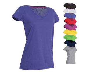 S9130 Stedman® MEGAN V-Ausschnitt T-Shirt kurzarm für Damen Black Opal L