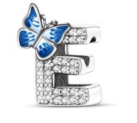 S925 A~Z Buchstaben Charms Sterling Silber mit 5A Cubic Zirkon Steinen, Schmetterling Alphabet Perlen passen Pandora Europäische Armbänder Geschenk Optionen
