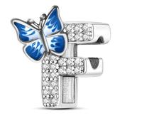 S925 A~Z Buchstaben Charms Sterling Silber mit 5A Cubic Zirkon Steinen, Schmetterling Alphabet Perlen passen Pandora Europäische Armbänder Geschenk Optionen