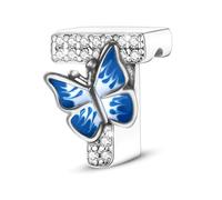 S925 A~Z Buchstaben Charms Sterling Silber mit 5A Cubic Zirkon Steinen, Schmetterling Alphabet Perlen passen Pandora Europäische Armbänder Geschenk Optionen
