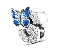 S925 A~Z Buchstaben Charms Sterling Silber mit 5A Cubic Zirkon Steinen, Schmetterling Alphabet Perlen passen Pandora Europäische Armbänder Geschenk Optionen