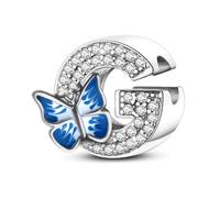 S925 A~Z Buchstaben Charms Sterling Silber mit 5A Cubic Zirkon Steinen, Schmetterling Alphabet Perlen passen Pandora Europäische Armbänder Geschenk Optionen