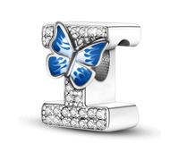 S925 A~Z Buchstaben Charms Sterling Silber mit 5A Cubic Zirkon Steinen, Schmetterling Alphabet Perlen passen Pandora Europäische Armbänder Geschenk Optionen