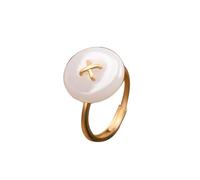 S925 Silber mit natürlicher weißer Jade Ping An Buckle Ring (verstellbare Öffnung) für Damen, echt 5