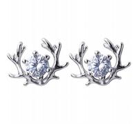 S925 Silber Ohrringe Weiblichen Diamanten Hirsch Ohrringe Niedlichen Tier Geweih Ohrschmuck, GeRRiT, S925 silver earrings, 925 silver