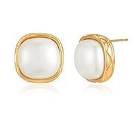 S925 Silber Perlen-Ohrstecker für Damen, 14 Karat vergoldet, hypoallergen, Perlenohrringe, klassischer Schmuck für Hochzeit und Alltag