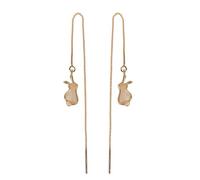 S925 Silber vergoldete natürliche Hetian Jade Kaninchen Ohrhaken Ohrringe für Frauen Yoga