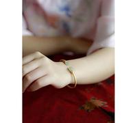 S925 Sterling Silber Armband for Frauen Hetian Jade Alte Gold Orchidee Retro Eröffnung Chinesisches Stil Armband (Gem Color : White)