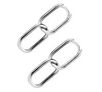 S925 Sterling Silber Creolen Gliederketten Ohrringe, Kleiner Ovale Minimalistische U Förmige Huggie Tropfenohrringe Umwandelbare Büroklammer Glieder Modeschmuck für Frauen (Silber)