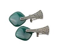 S925 Sterling Silber Eingelegte Grüne Achat Ohrringe frauen Ohrringe Retro Mode Atmosphäre ohr Stud Ohrringe