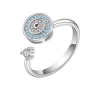 S925 Sterling Silber Evil Eye Fidget Ring, Spinnerringe for Frauen, Rotierender Angstring for meine Tochter, Mama, Ehefrau, Freundin, Schwester, Freunde