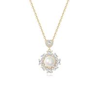 S925 Sterling Silber Frauen Natürliche Perle Choker Halsketten Anhänger Halskette mit Perle Elegantes Schmuckgeschenk für Freundin, Ehefrau, Geburtstag, Muttertag, Weihnachten, Hochzeiten, 15.8"+2