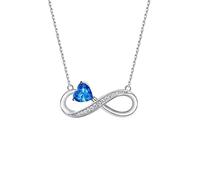 S925 Sterling Silber Halskette Damen Stil Unbegrenzte Liebe Schlüsselbeinkette Eingelegter -Zirkon-Anhänger