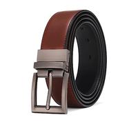 SAAKO Wendegürtel für Herren, verlängerter Gürtel mit drehbarer Schnalle, Gürtel aus 100% echtem Leder für Herren, Verstellbarer Gürtelbesatz