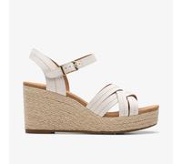 Clarks Damen Sabina Strap Sandale, Cream Leather, 41 EU