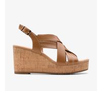 Clarks Damen Sabina Sling Sandale, Tan Leather, 41 EU