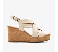 Clarks Damen Sabina Sling Sandale, Cream Leather, 41 EU