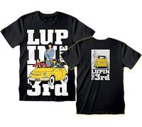 Sabor srl Lupin III Offizielles T-Shirt - Arsenio Lupin Dieb Gentleman Baumwolle - schwarzes Trikot Herren Damen Unisex Erwachsene Jungen - Anime T-Shirt, Schwarz , XS